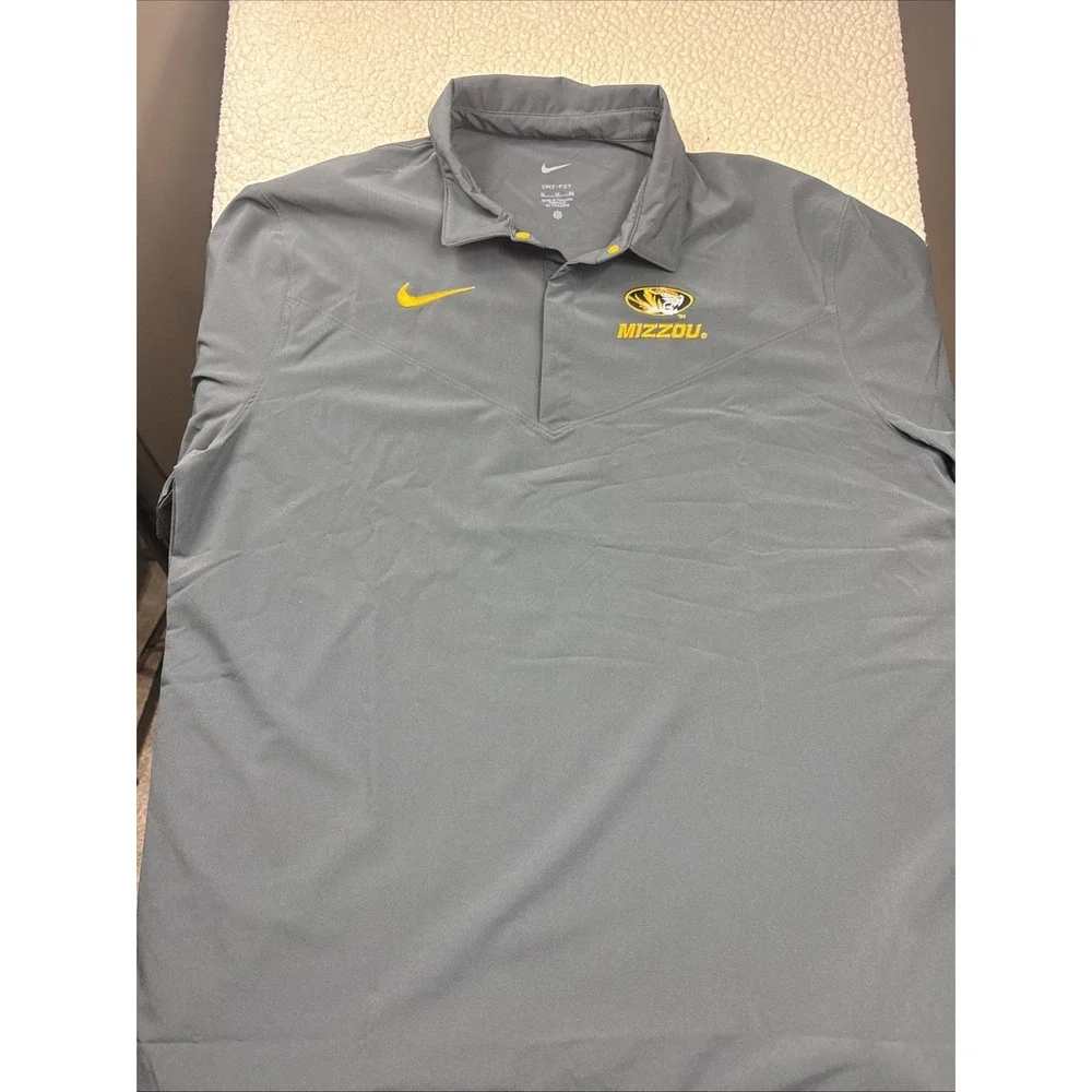 Nike Dri-Fit On-Field Polo Men's XL Missouri Tigers Black Lightweight‎ NWOT EUC